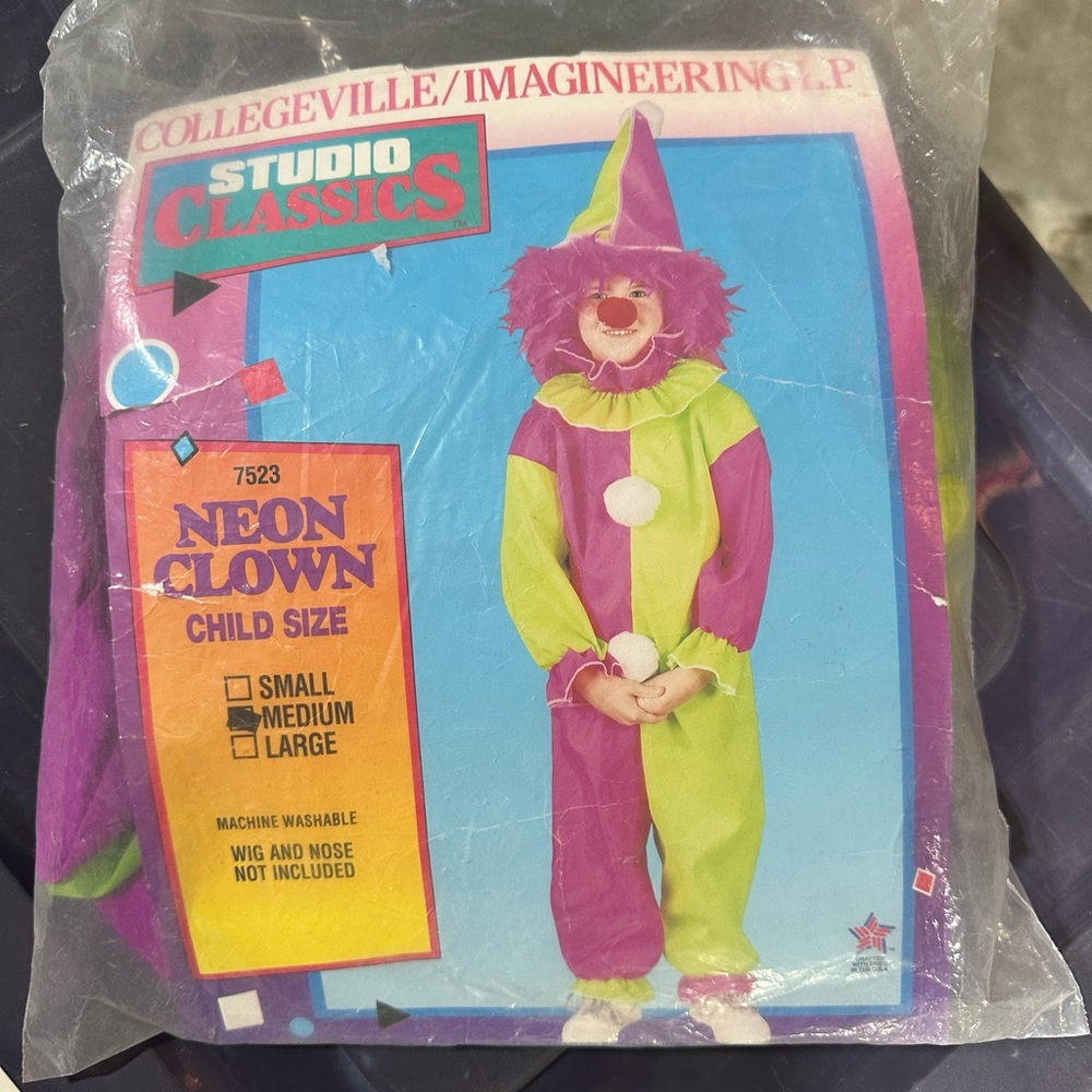 Neon Clown Costume - Child Size